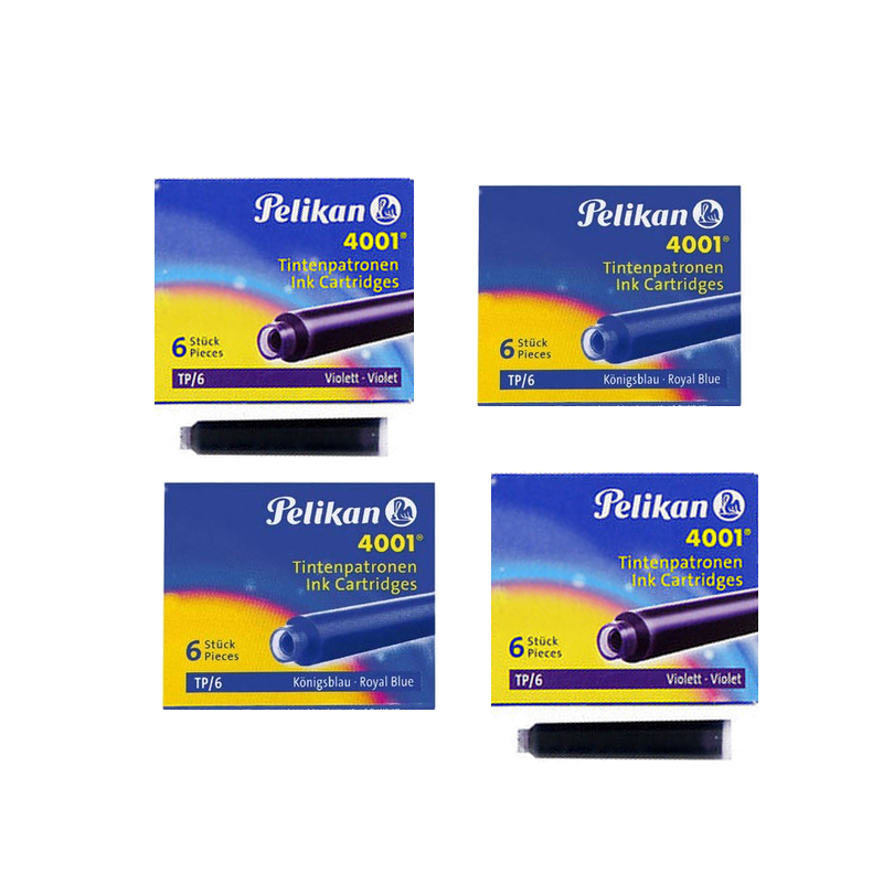 Pelikan 4001 Fountain Pen Ink Cartridges 6/pk · Bromfield Pen Shop